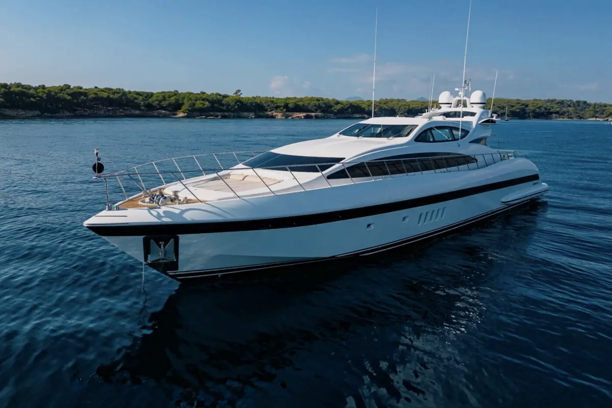Mangusta 105, flybridge — Athens Yachts Rental, Athens. Mangusta 105 — 31m