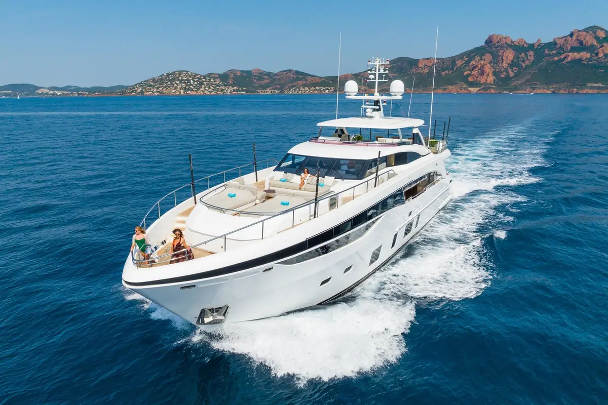 Princess 35M, aft deck — Athens Yachts Rental, Athens. Princess 35M — 35m